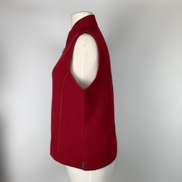 WOOLRICH Ruby Red 100% Wool Vest Zipper Warmer Layer - Women's Size Medium - Picture 3 of 9